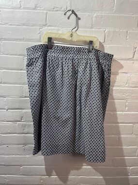 Talbots Navy Geo-Print Skirt